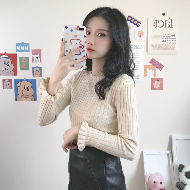 Áo Sweater dệt kim tay dài thiết kế trẻ trung cho nữ | BigBuy360 - bigbuy360.vn