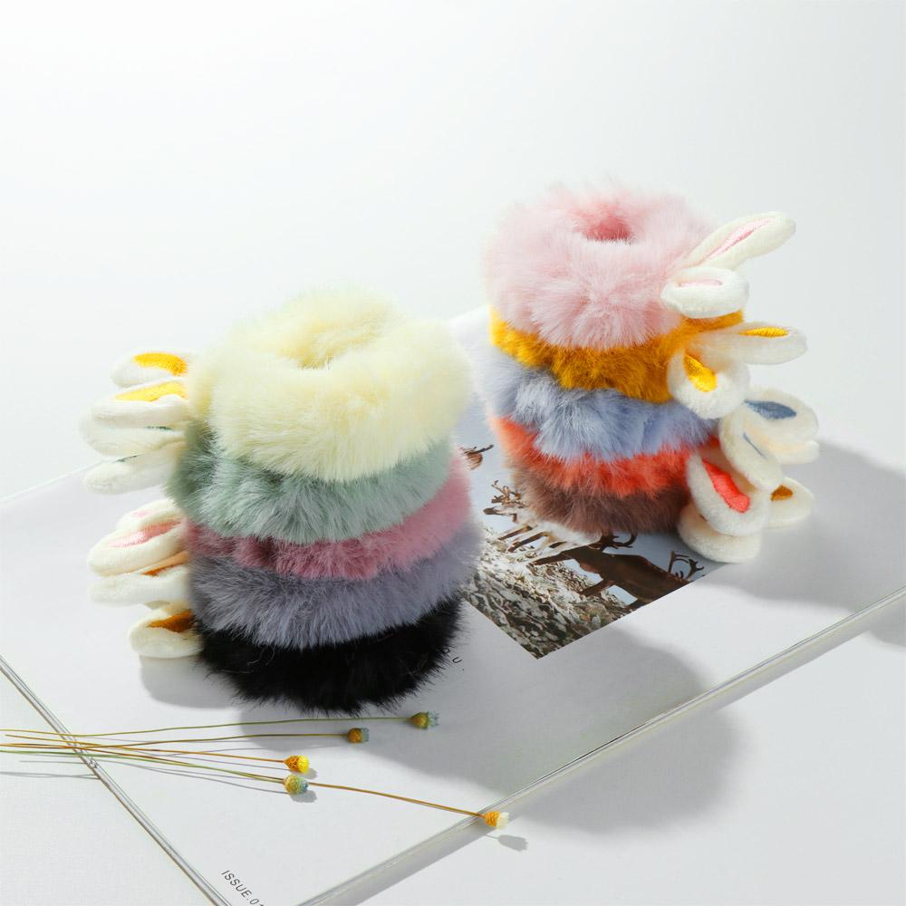 LEILY Dây Buộc Tóc Lông Xù Đáng Yêu Thời Trang