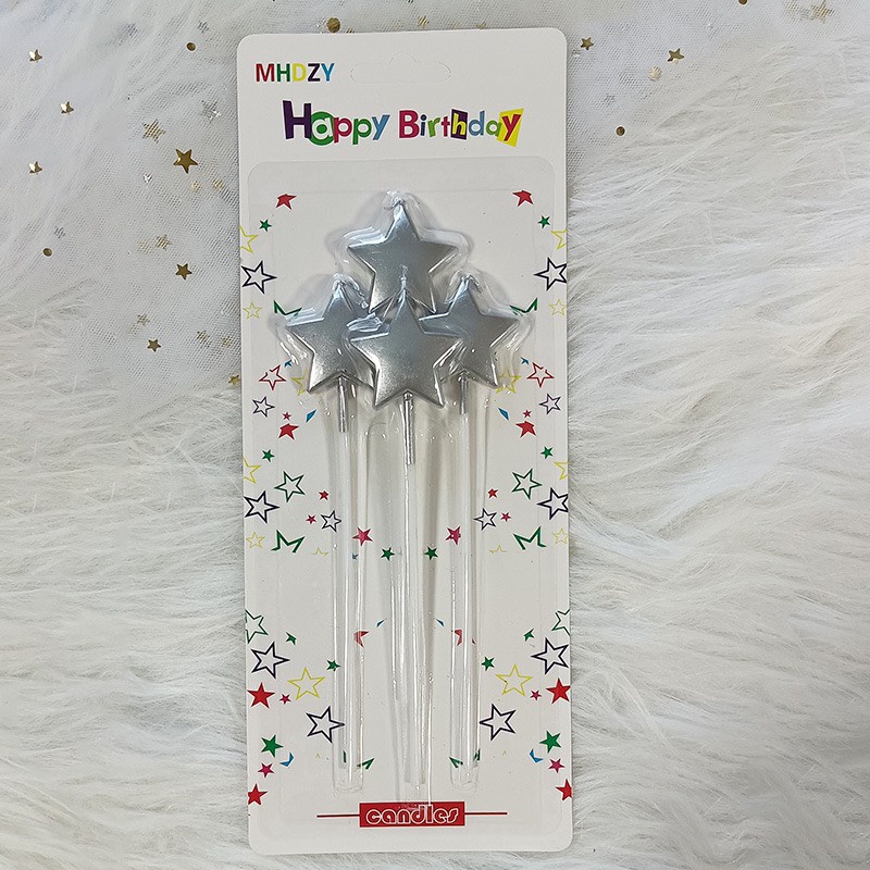 Nến 4 cây tim,sao mạ