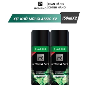 Xịt ngăn mùi toàn thân romano 150ml