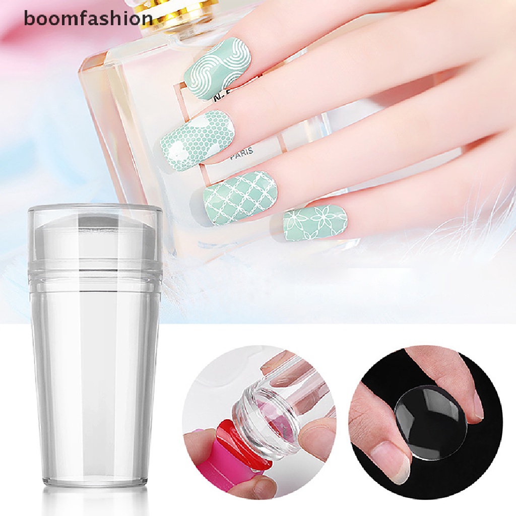 [boomfashion] Silicone Transparent Nail Art Stamping Kit Manicure Plate Stamp Polish Scraper [new]