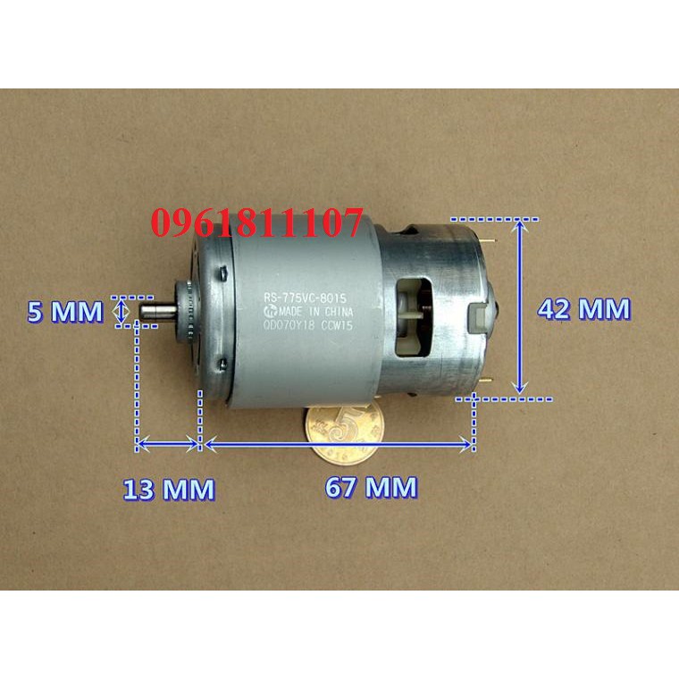 Motor 775 cho máy khoan pin 18V 775VC - 8015