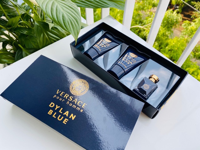 Set nước hoa mini nam Versace  Pour Homme Dylan Blue 5ml tặng kèm sữa tắm 25ml & dưỡng sau cạo râu 25ml