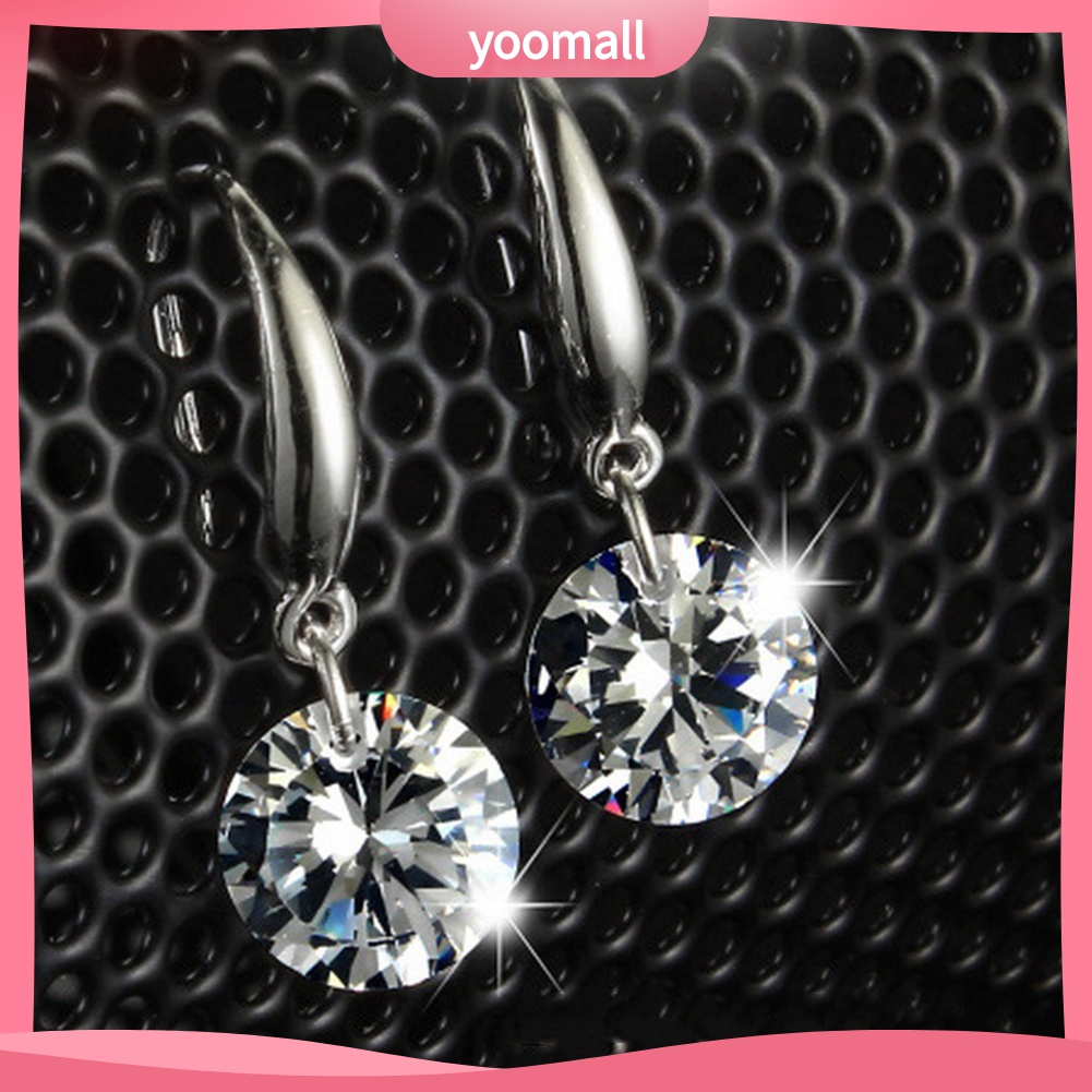 Yomall♡ Bông Tai Mạ BạC ĐíNh Đá ThờI Trang