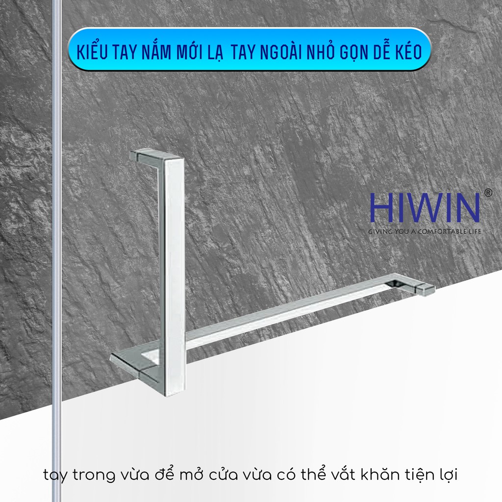 Tay nắm vách kính nhà tắm chất liệu inox 304 chống gỉ mặt gương Hiwin HD-600F