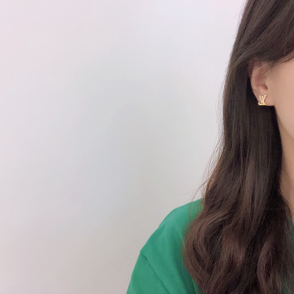 Mới Khuyên Tai In Chữ Lv Thời Trang Cho Nữ