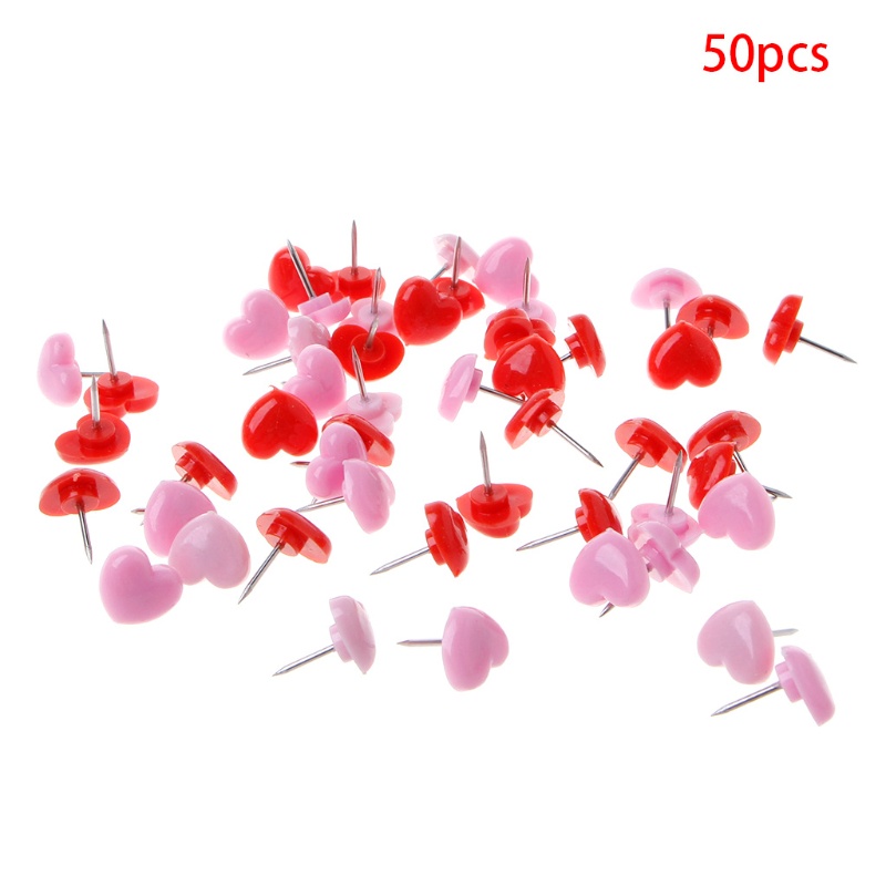 50 Ghim Nhựa Hình Trái Tim Nhiều Màu Chất Lượng Cao