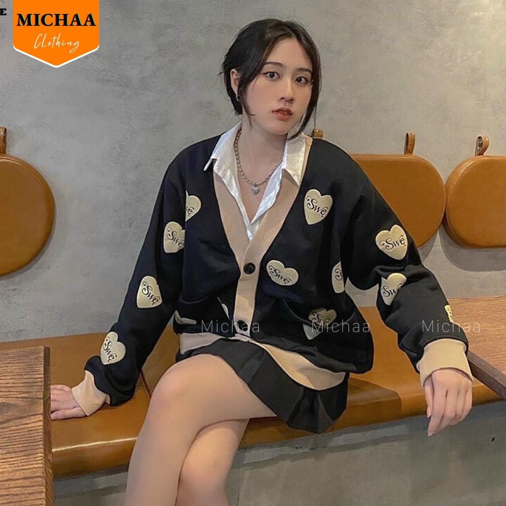 Áo Khoác Nỉ Cardigan SWE Ulzzang Unisex Form Rộng Hình In Đẹp Chất Nỉ Bông - MICHAA