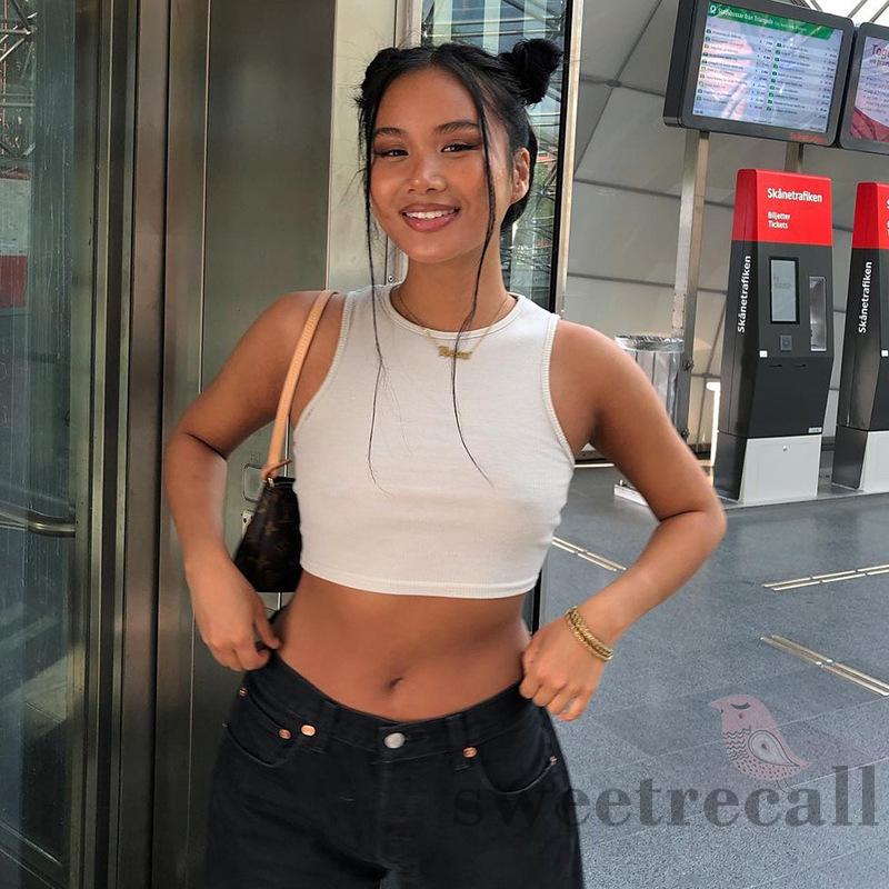 Áo Croptop Không Tay Màu Trơn Thời Trang Dành Cho Nữ | BigBuy360 - bigbuy360.vn