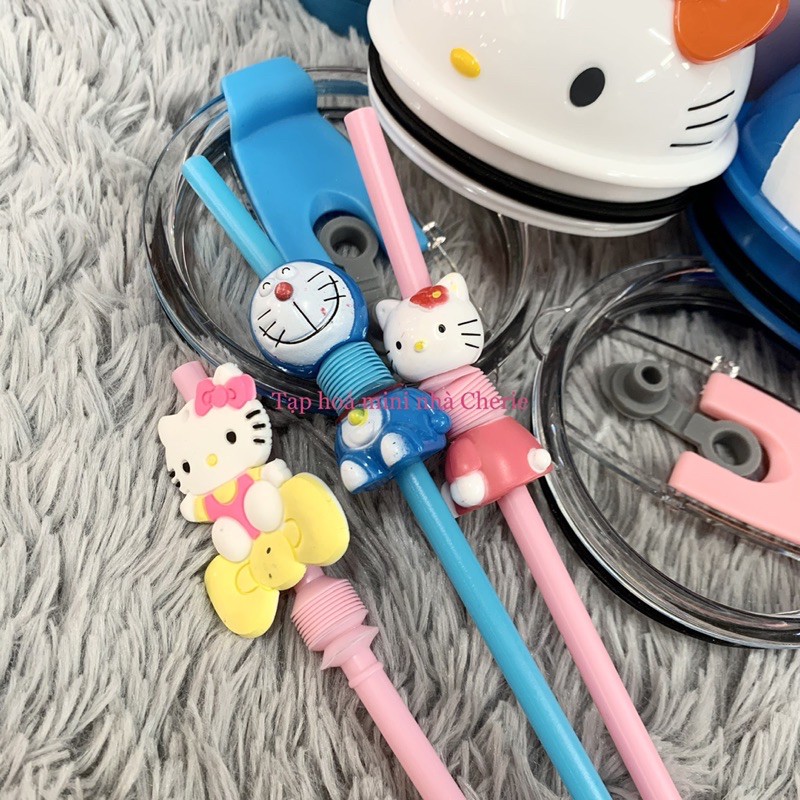 BỘ COMBO LY GIỮ NHIỆT HÌNH DOREAMON / KITTY CỰC XINH