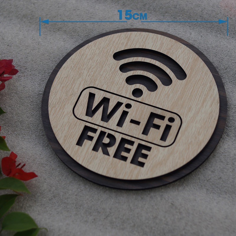 [Siêu Rẻ] Bảng Gỗ Decor Quán Free Wifi trang trí cao cấp hiện đại