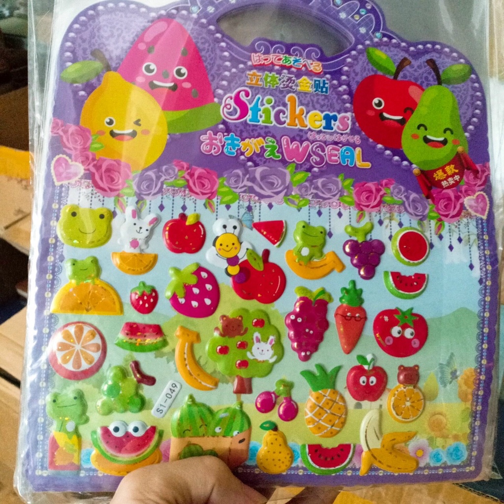 Sticker Nổi 3D Có Quai Xách Siêu Cute An Toàn Cho Bé