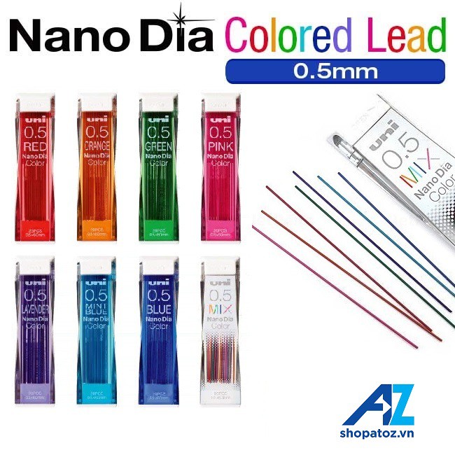 Hộp ngòi Chì Kim Uni Nano Dia Color cỡ 0.5 / 07mm