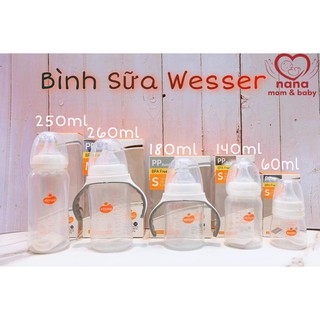 BÌNH SỮA WESSER NHỰA PP