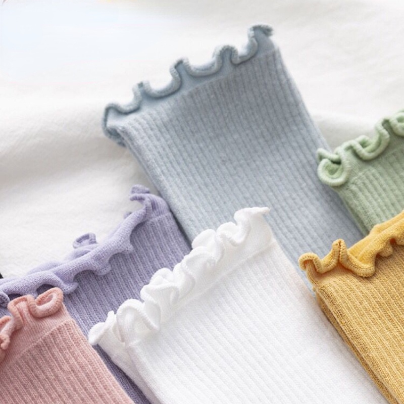 Vớ Ren Ống Lửng Màu Trắng Phong Cách Nhật Bản Thời Trang Mùa Hè Cho Nữ