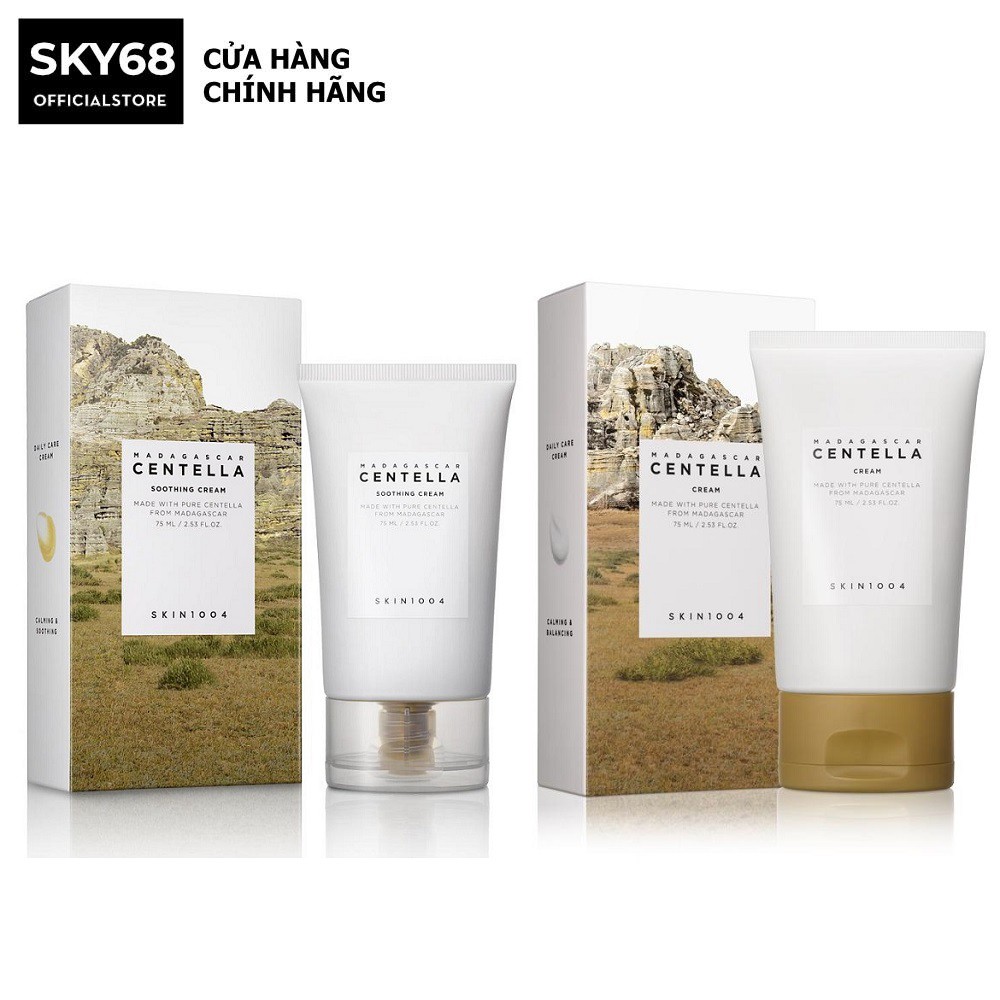 Combo Kem Dưỡng Giảm Mụn, Làm Dịu Da Chiết Xuất Rau Má Skin1004 Madagascar Centella Cream