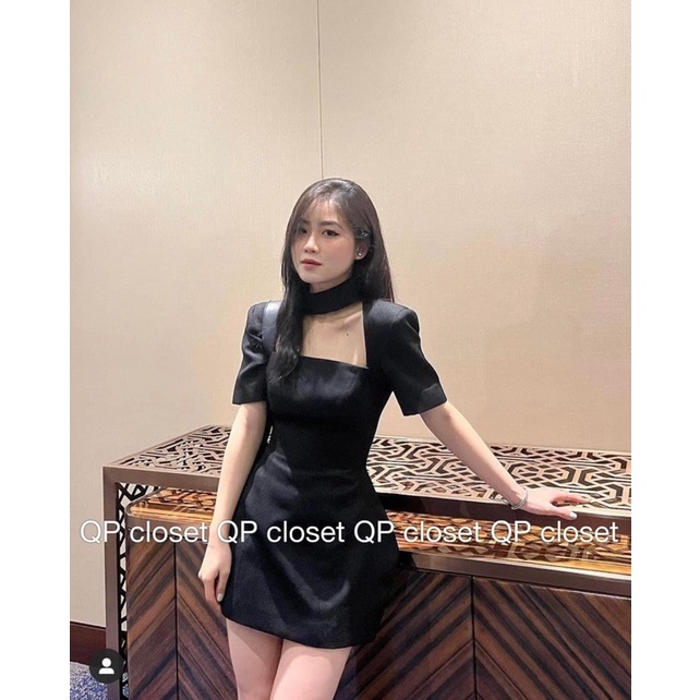 Váy Dạ Cổ Choker Hàng 2 Lớp Dày Dặn 2 Màu Có Ảnh Thật