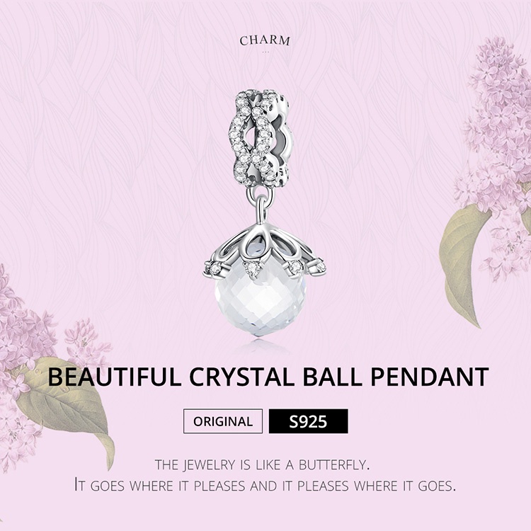 Mặt vòng cổ Bamoer S925 đính đá pha lê thời trang