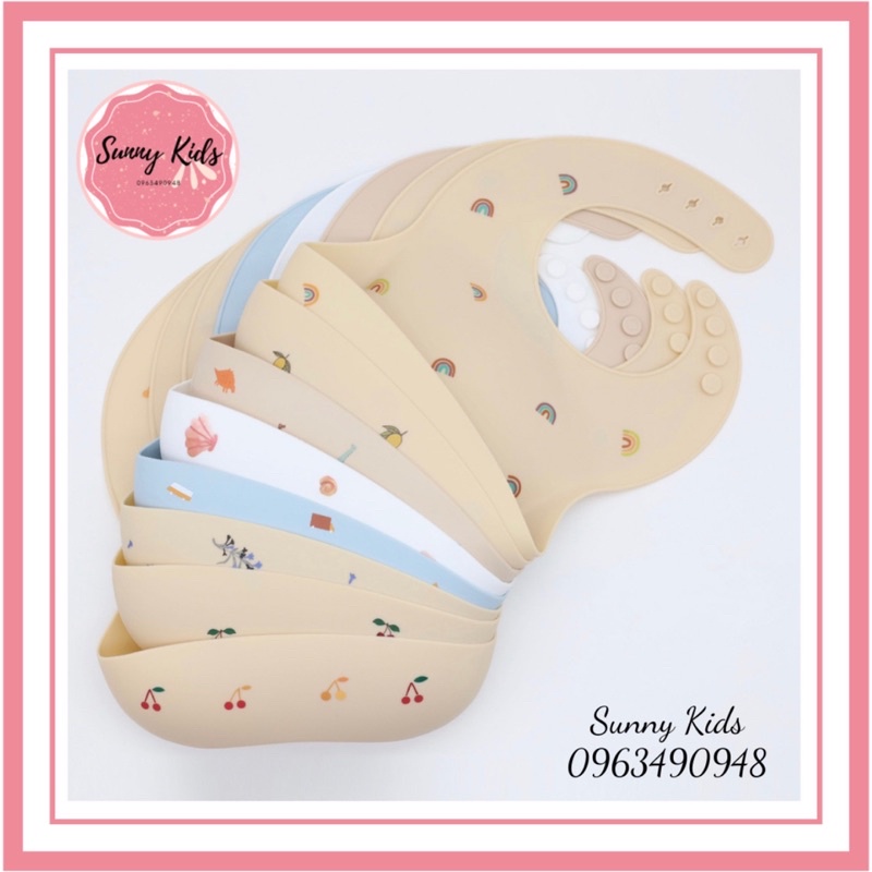 Yếm ăn dặm Silicon (sẵn hàng) cao cấp cho bé-shop Sunny Kids