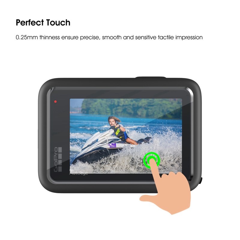 Set 3 kính cường lực 9H siêu mỏng chống vân tay cho Go Pro HERO 10 Black