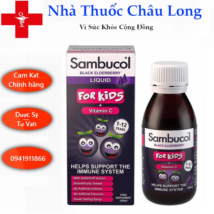 Tăng Đề Kháng Sambucol Black Elderberry Liquid For Kids - Chiết xuất từ Quả Cơm Cháy - Nội Địa Ireland