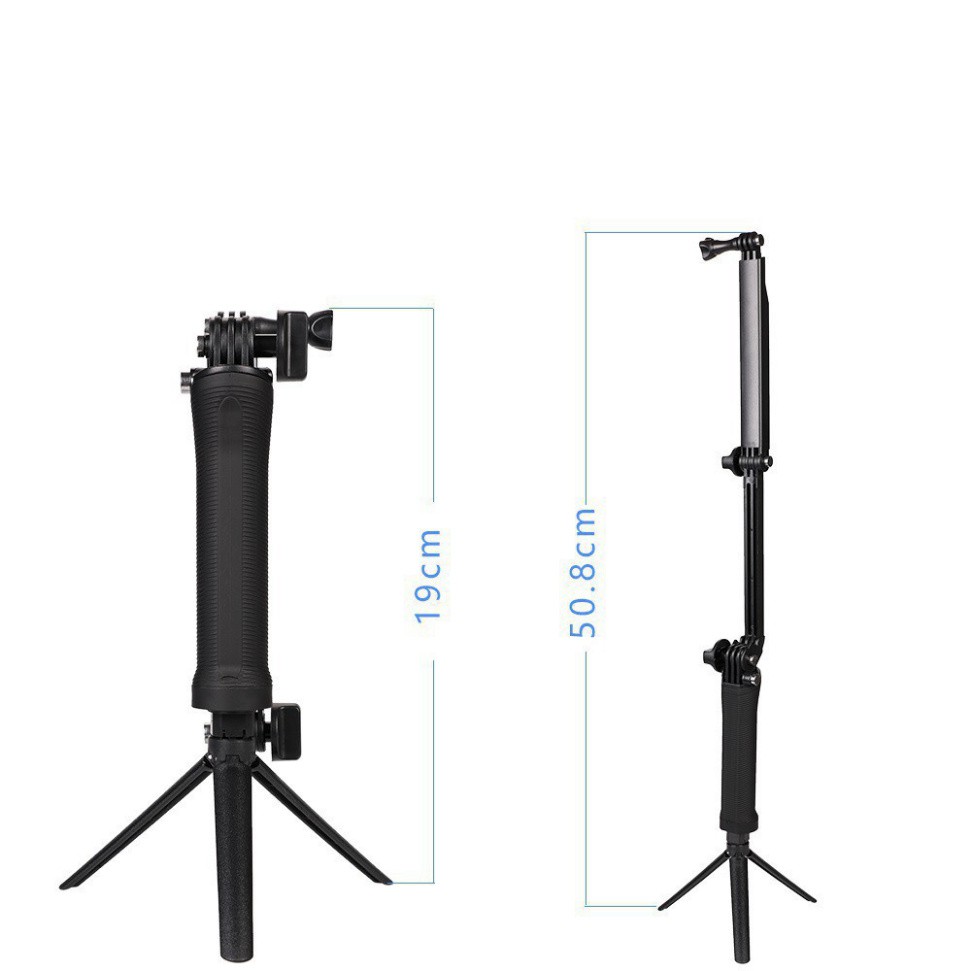 JGY4 MEZ Gậy chụp ảnh 3 khúc dùng cho Gopro, Sjcam 13 JGY4