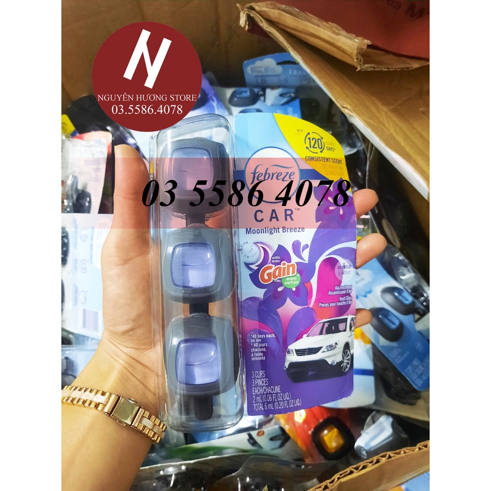 Nước Hoa Ô Tô Febreze Cao Cấp Kẹp Cửa Gió Điều Hòa Xe Hơi Febreze Car Vent Air Freshener