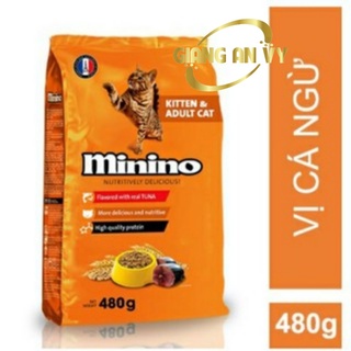 480g Minino tuna cam - Thức ăn cá ngừ cho mèo mọi lứa tuổi Minino của Pháp