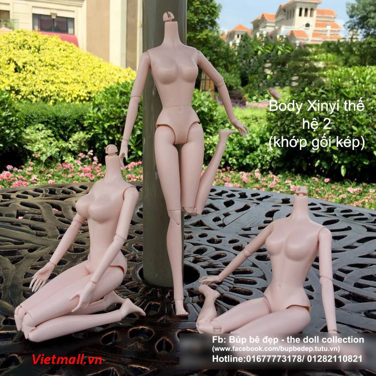 Body búp bê thế hệ (II) 16 khớp, khớp kép gối linh hoạt, body búp bê xinyi licca