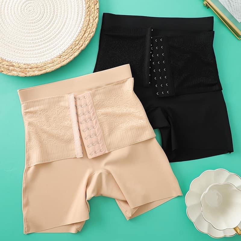 Quần Gen Nịt Bụng Khuy Cài Đúc Su Lụa Nguyên Khối Dáng Đùi Chống cuộn 802