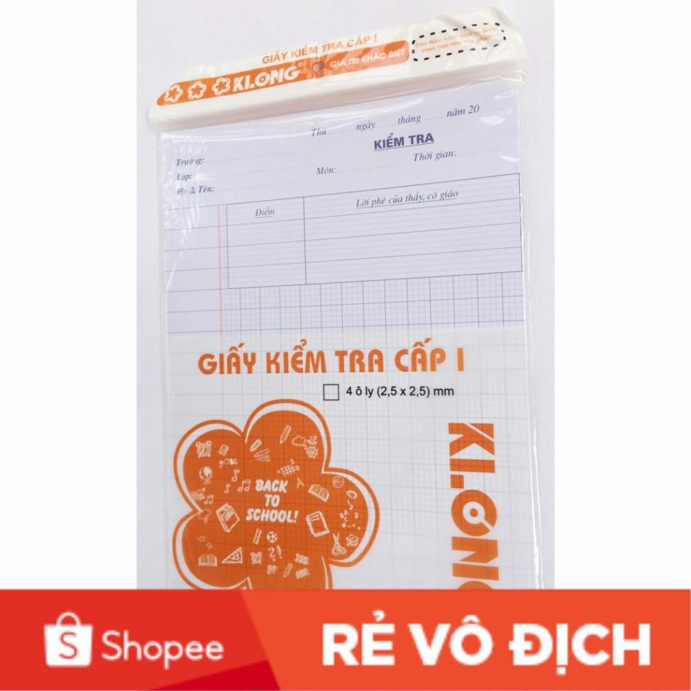 Giấy kiểm tra KLONG  4oly (2.5x2.5) 100/92; MS: 011N