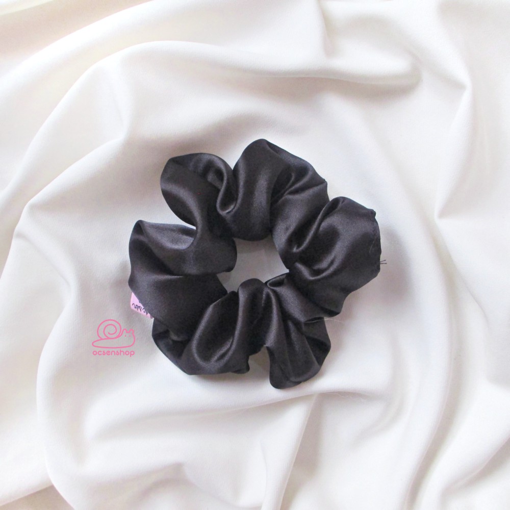 Scrunchie lụa bóng dây buộc tóc màu pastel