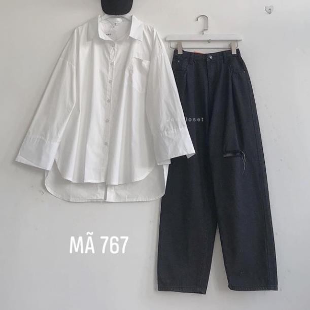 Sơ mi trắng tay dài 1 túi