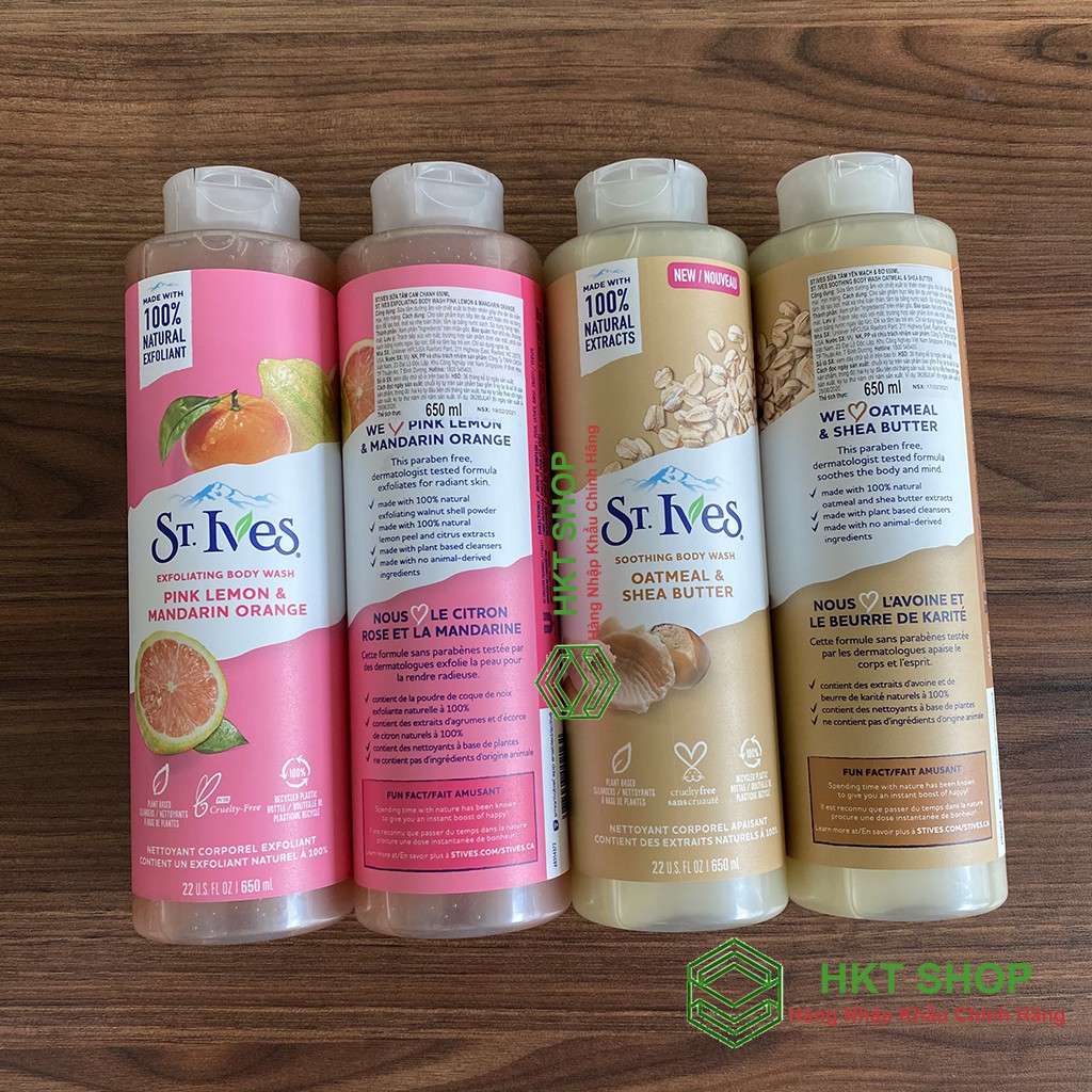 [Mã COSDAY giảm 8% đơn 150K] [USA] Sữa tắm tẩy tế bào chết St. Ives 650ml - HKT Shop