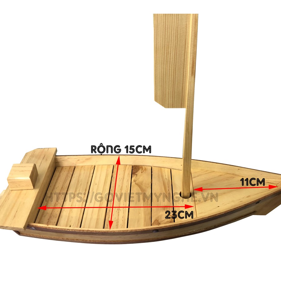 [Dài 48cm] khay thuyền gỗ trang trí sushi sashimi Khay thuyền gỗ trang trí món ăn,trang trí lẩu Dài 48cm