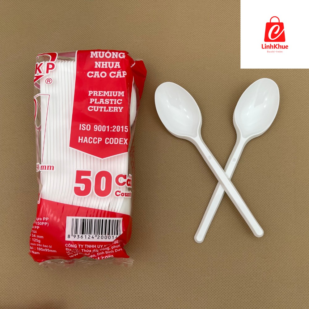 Thìa Dùng 1 Lần  + Combo 50 chiếc + Màu Trắng Đục + Cam Kết đảm bảo an toàn vệ sinh thực phẩm + SP00001 +Thìa Uy Kiệt