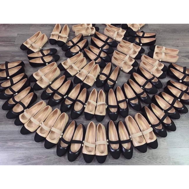 Giày búp bê tiểu thư quai ngang đính hạt siêu xinh điệu đà nữ tính