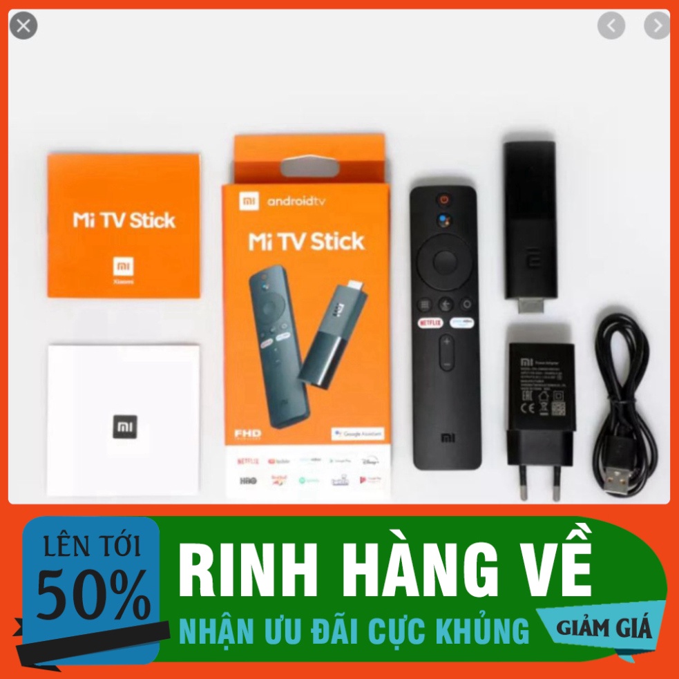 RINH HÀNG VỀ # (Chính Hãng Xiaomi) Xiaomi Mi TV Stick 2K HDR Lõi Tứ Dolby DTS HD Giải Mã Kép Android 9.0 Làm Việc Với Go