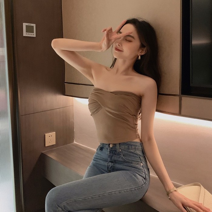 Áo Lửng Hai Dây Dáng Ôm Gợi Cảm Cho Nữ