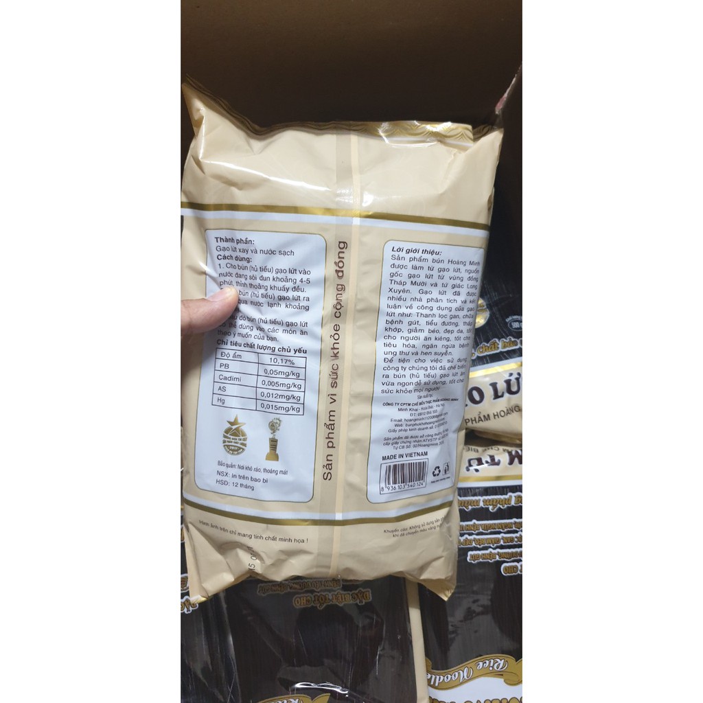 500gr Bún/Phở gạo lứt ĐEN Hoàng Minh/SP MỚI NHẤT