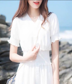 ( Sẵn ) Váy retro Pháp phong cách mùa hè 2019