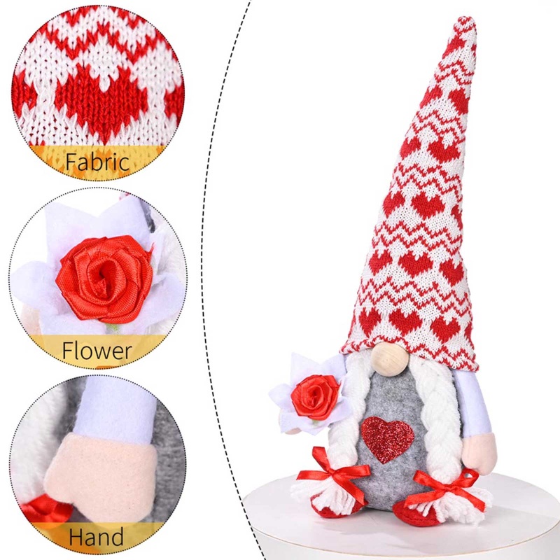 Búp Bê Nhồi Bông Mr &amp; Mrs Scandinavian Tomte Elf Trang Trí Ngày Lễ Tình Nhân