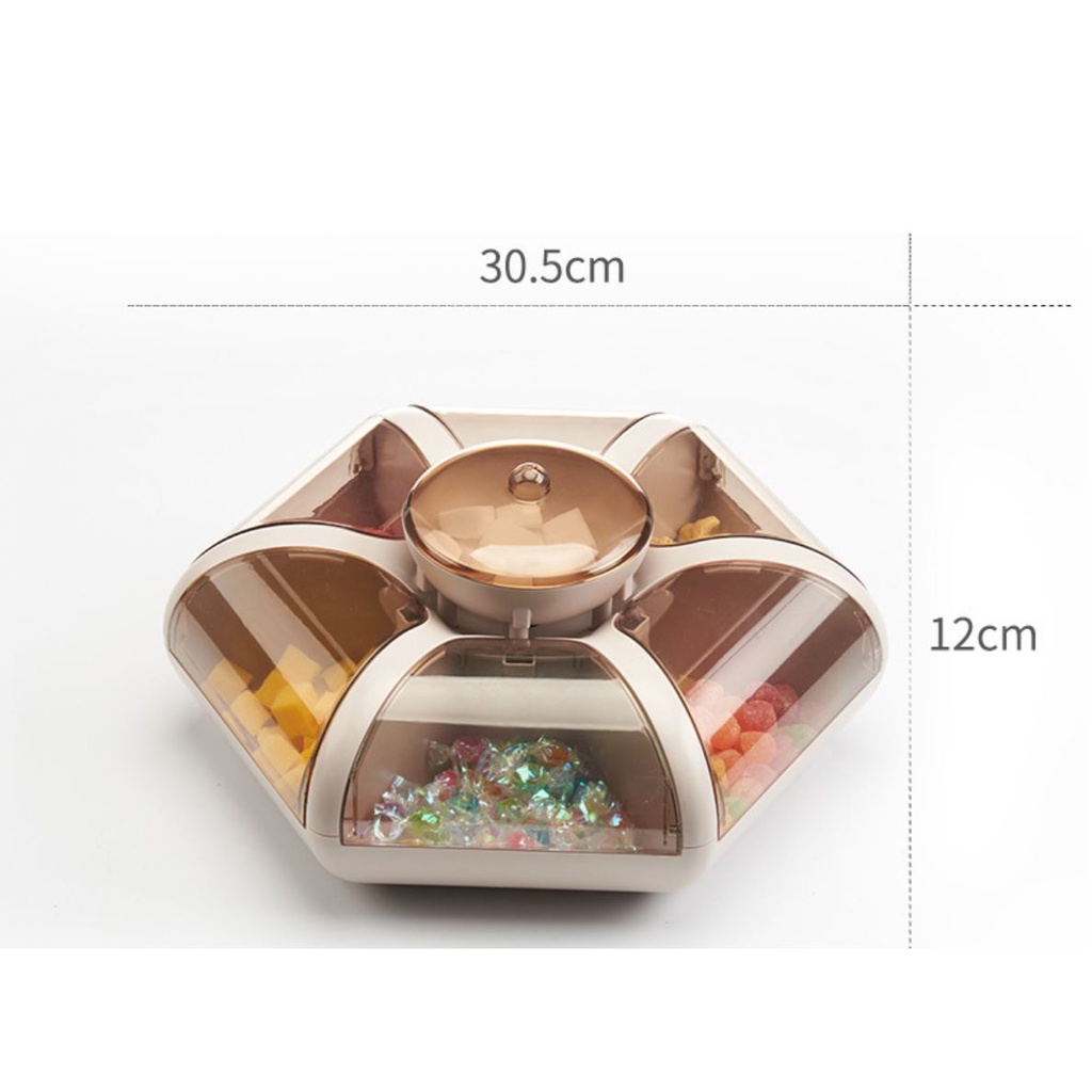 Khay mứt 🥟 FREESHIP 🥟 Hộp bánh mứt ngày tết hoa 6 cánh tự bung phiên bản 2021 - Huy Tưởng