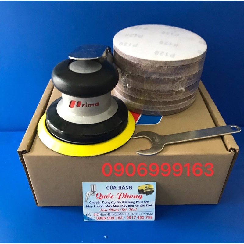 MÁY CHÀ NHÁM HƠI RUNG TRÒN VÀ 100 TỜ NHÁM