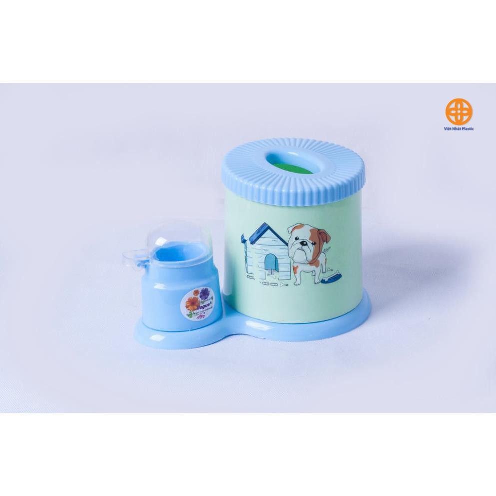 Hộp Giấy Tròn Tăm 2737 Nhựa Việt Nhật - Ống giấy Tròn Tăm hàng Việt Nhật - Hộp Đựng Giấy Ăn Có Lọ Tăm Nhựa Việt Nhật