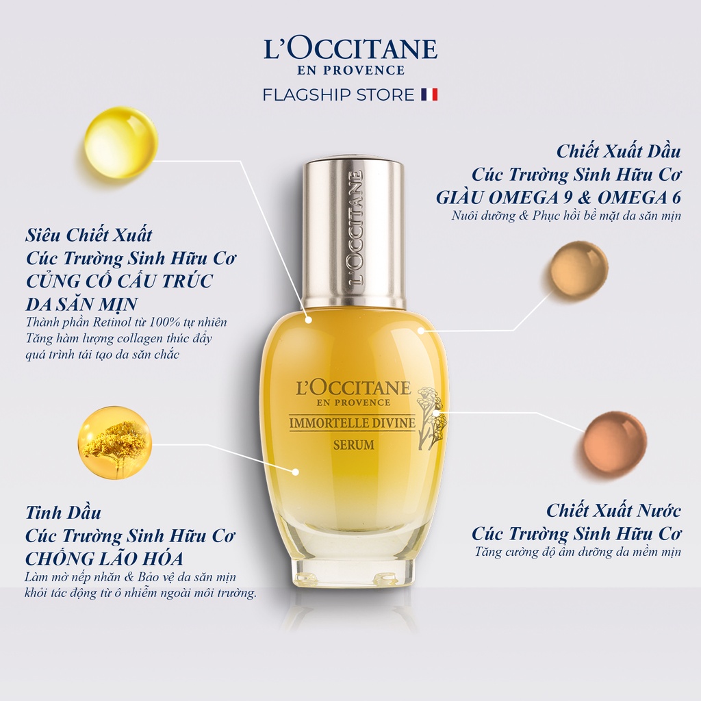 [Mã COSLUX09 giảm 120K đơn 1500K] Tinh chất trẻ hóa da - Immortelle Divine Serum 30ml L'occitane