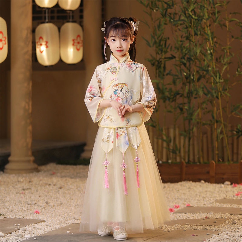 Bộ Hán Phục Phong Cách Trung Hoa Cổ Điển Cho Bé Gái