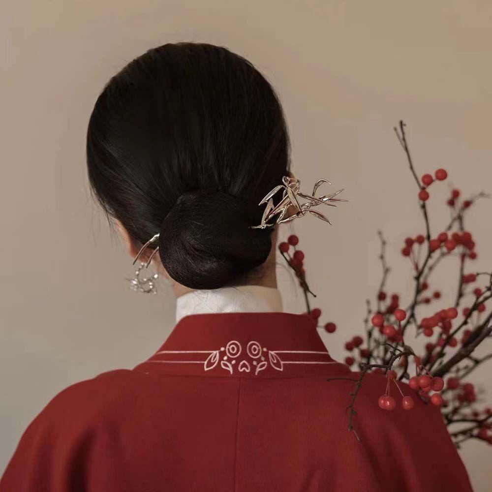 Trâm Cài Tóc Hình Chiếc Lá Phong Cách Cổ Điển Cho Nữ|Kẹp Tóc Đính Đá Lấp Lánh Thời Trang|Kẹp Tóc Phong Cách Trung Hoa Xinh Xắn Cho Nữ