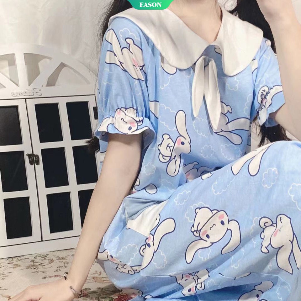 Hoạt Hình đồ ngủ Dáng Rộng In Hình Chú Chó Cinnamoroll Dễ Thương Thời Trang Mùa Hè Cho Nữ