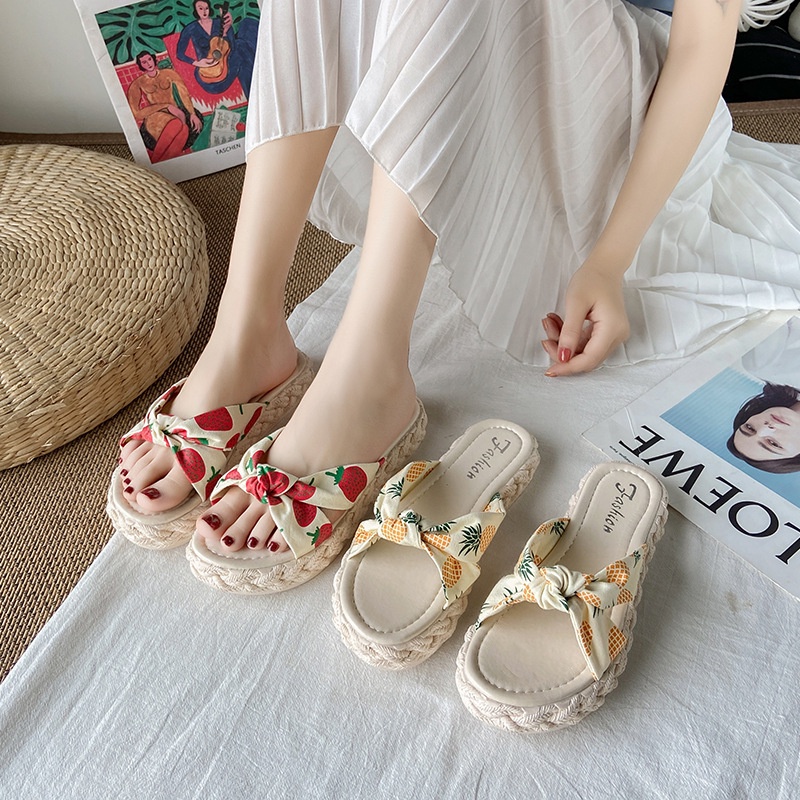 Dép đi biển IELGY thắt nơ thời trang dành cho nữ